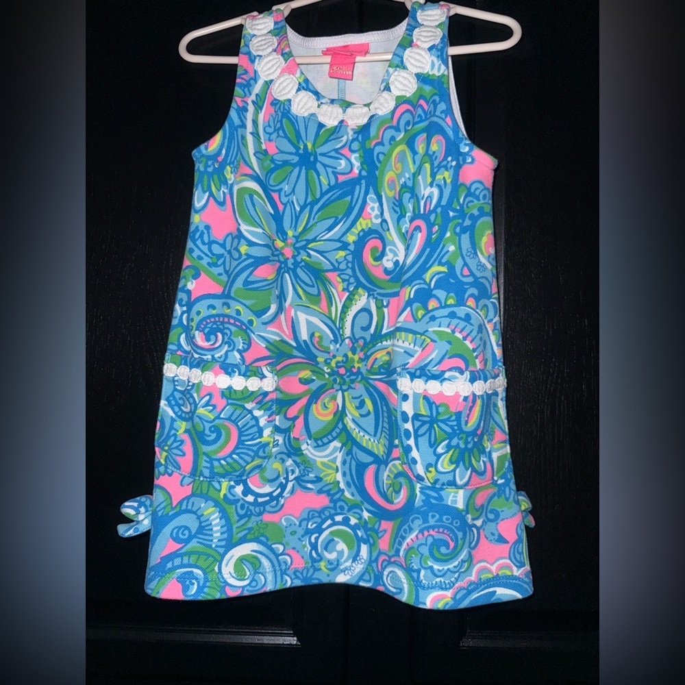 Lilly Pulitzer Blue and Pink Shift Dress XS (2-3)